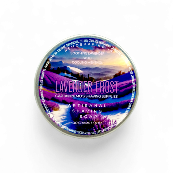 Captain Nemo's Lavender Frost Menthol Lavender Shaving Soap 100g - Image 2